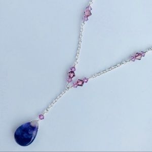 Sterling Silver necklace with Charoite Pendant